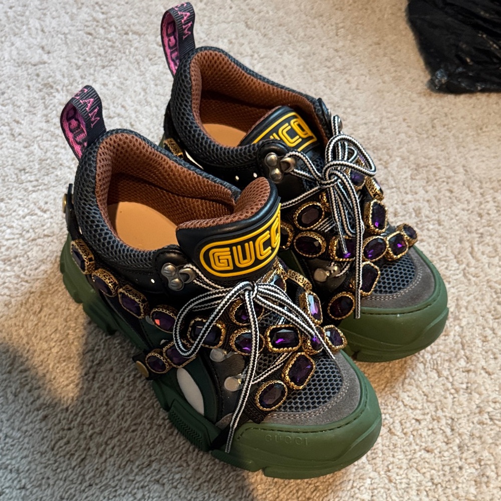 Gucci Flashtrek Sneakers with Purple Accents